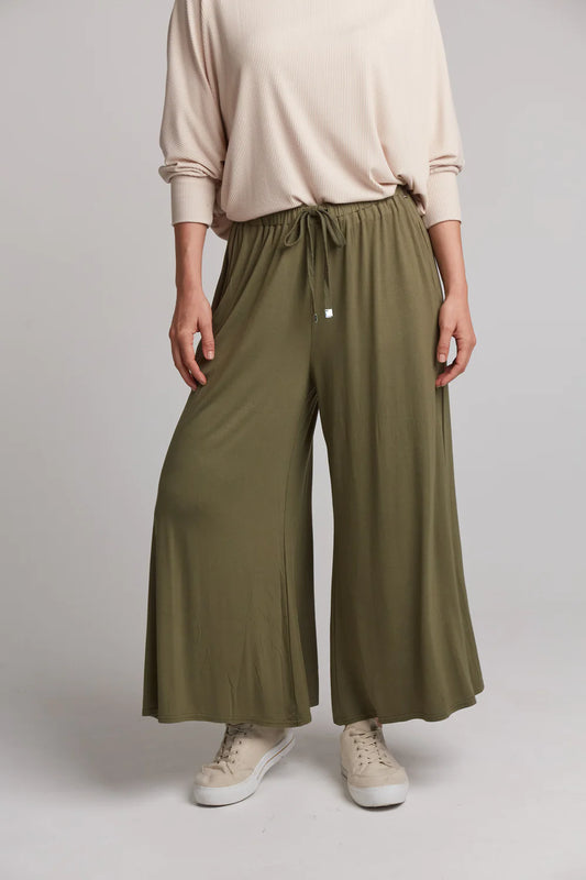 STUDIO JERSEY TIE PANT - FERN