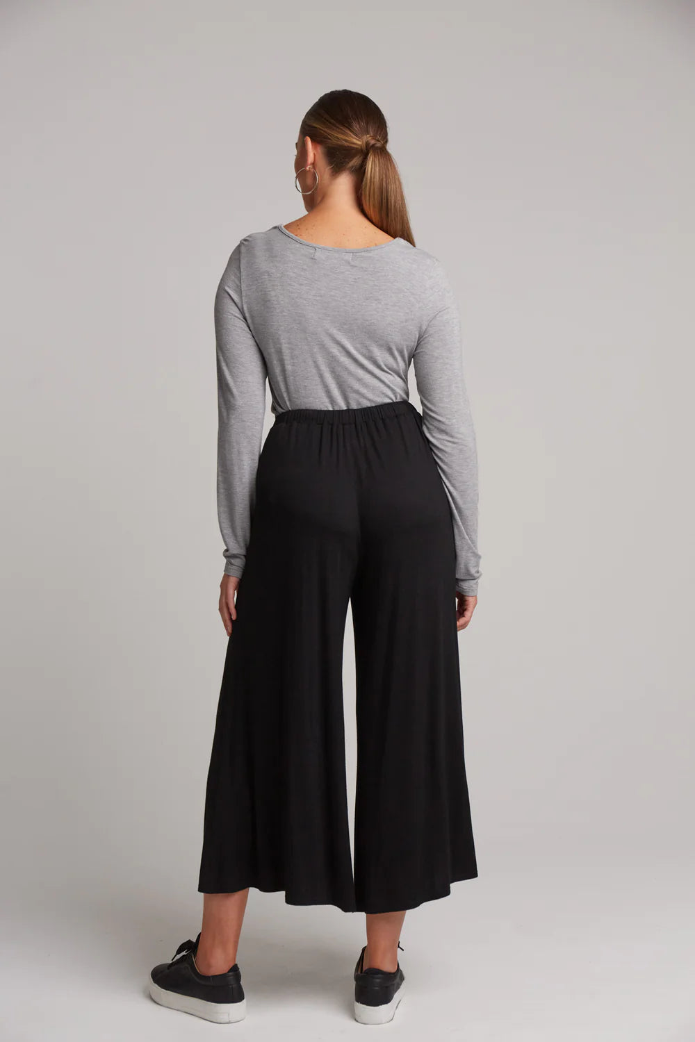 STUDIO JERSEY TIE PANT - EBONY