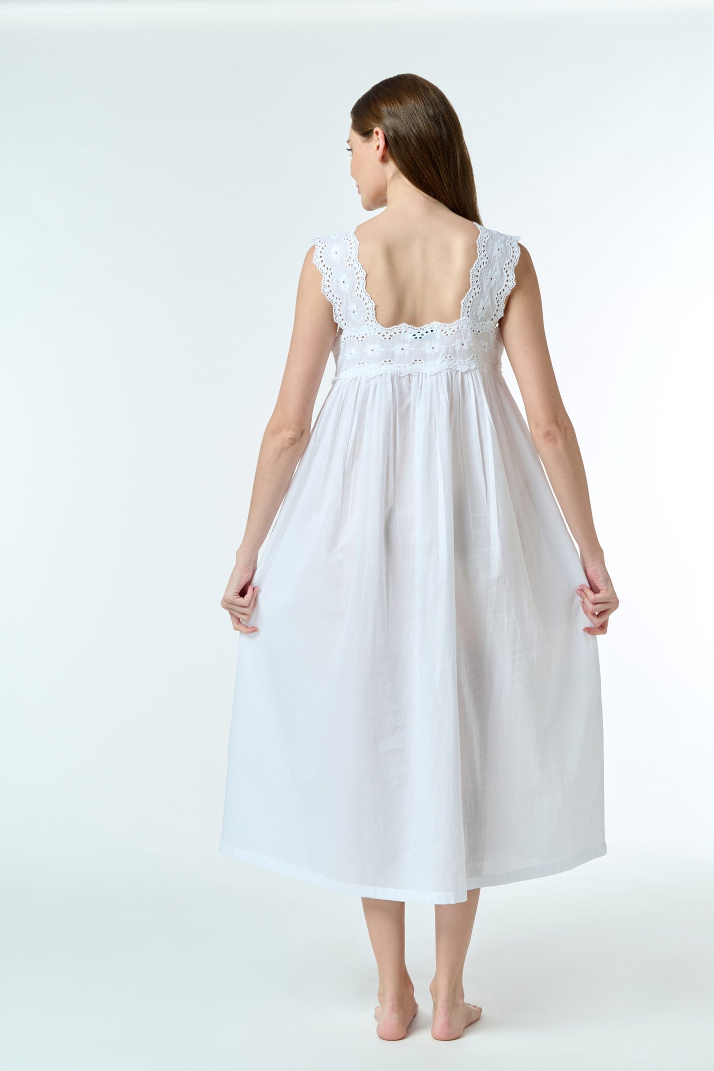 Nightie - Pin Tucked Laced MD-701