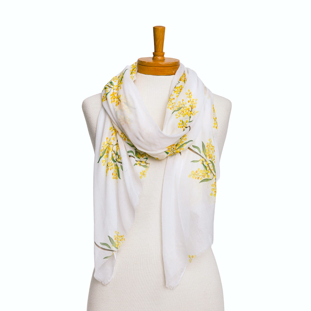 White: Golden Wattle Scarf