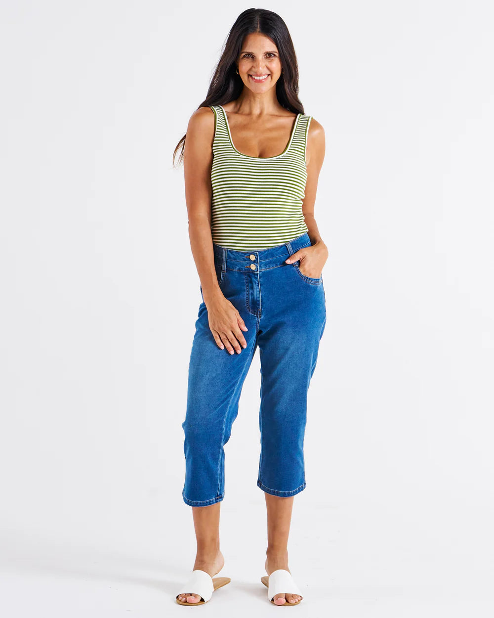 Betty Basics Alessi Crop Jean - True Blue