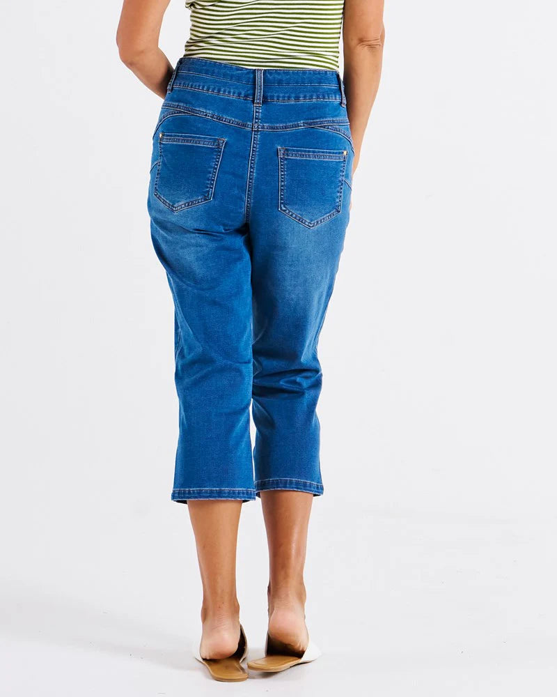 Betty Basics Alessi Crop Jean - True Blue