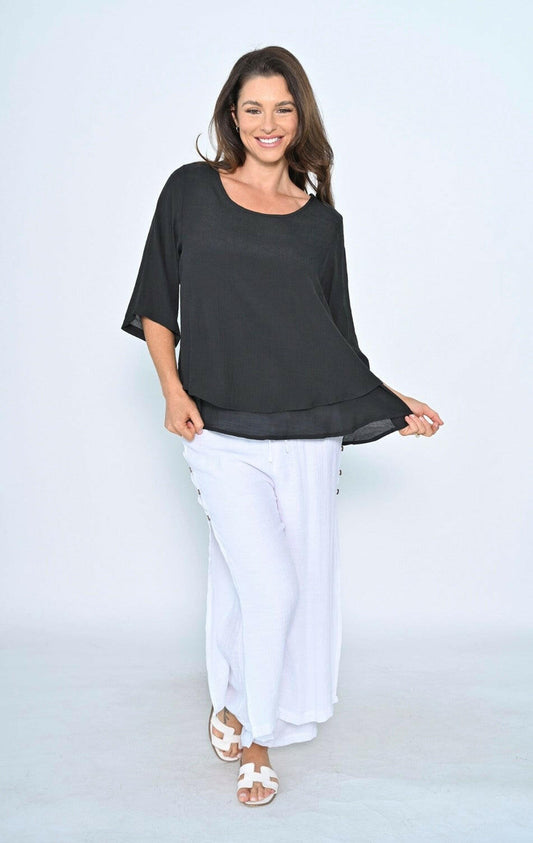 Lilly Cotton Top - Black.