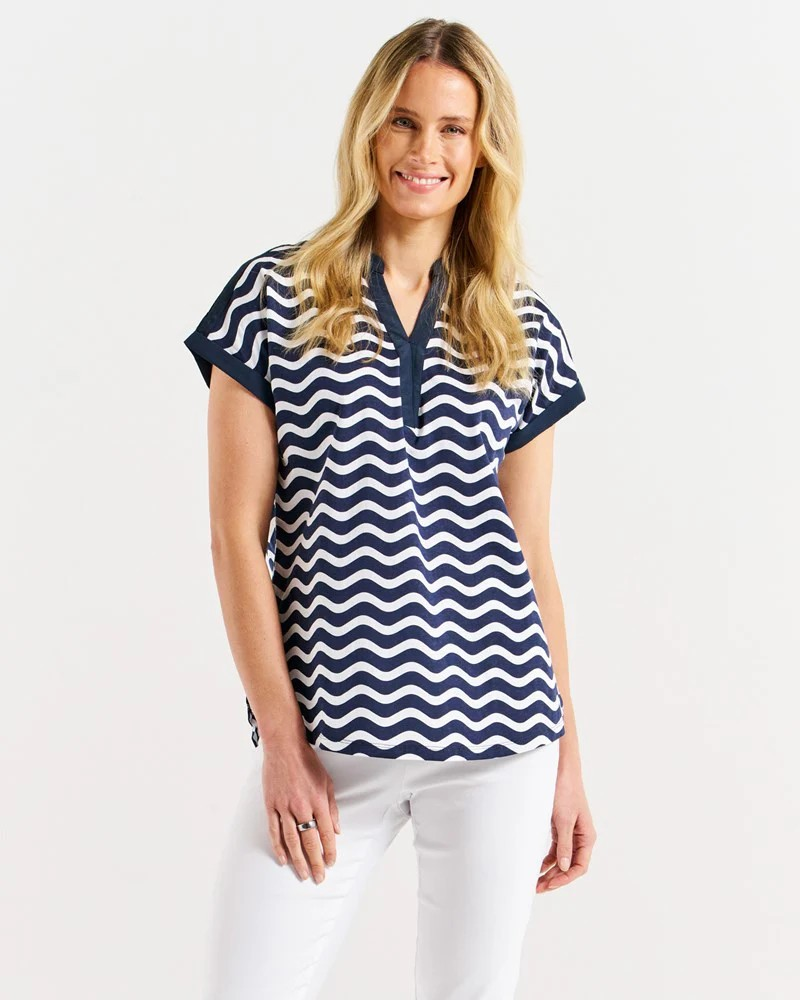 Betty Basics Bridie Tee - Navy Stripe