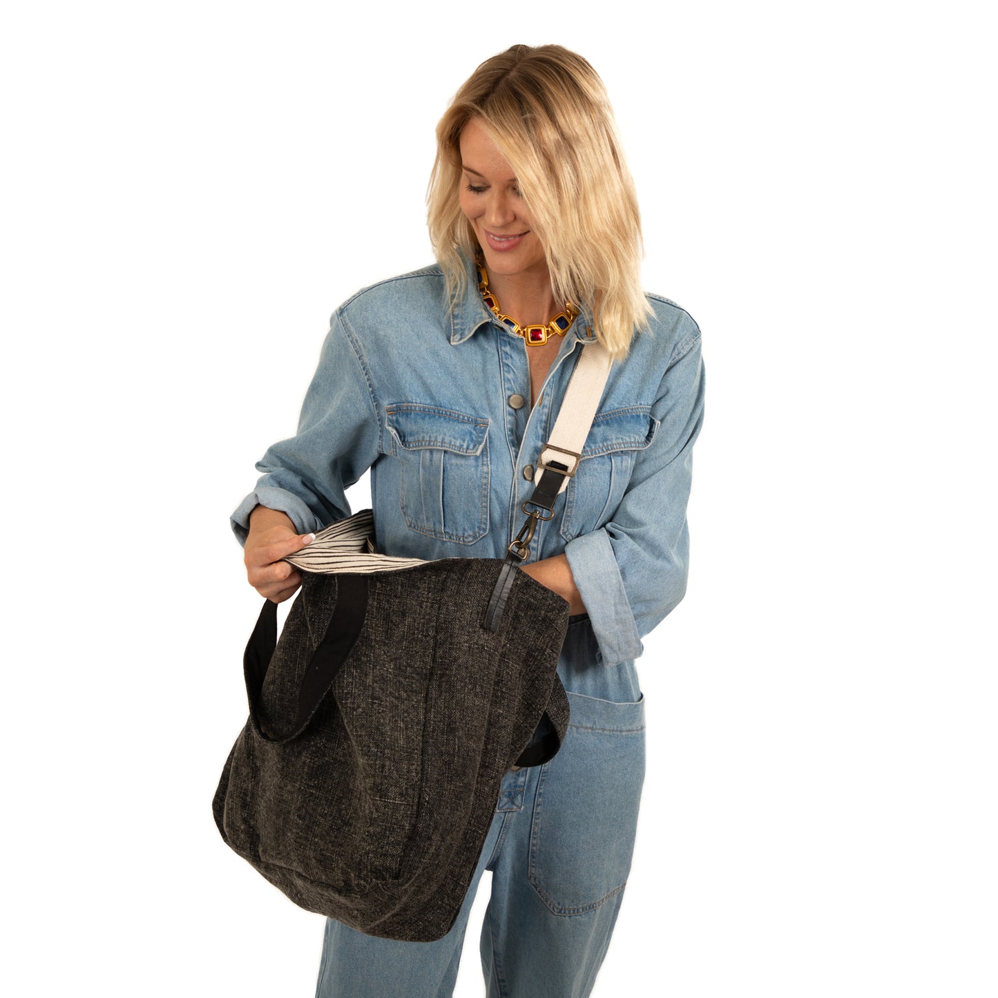 Oversized Juco Tote Bag - Charcoal