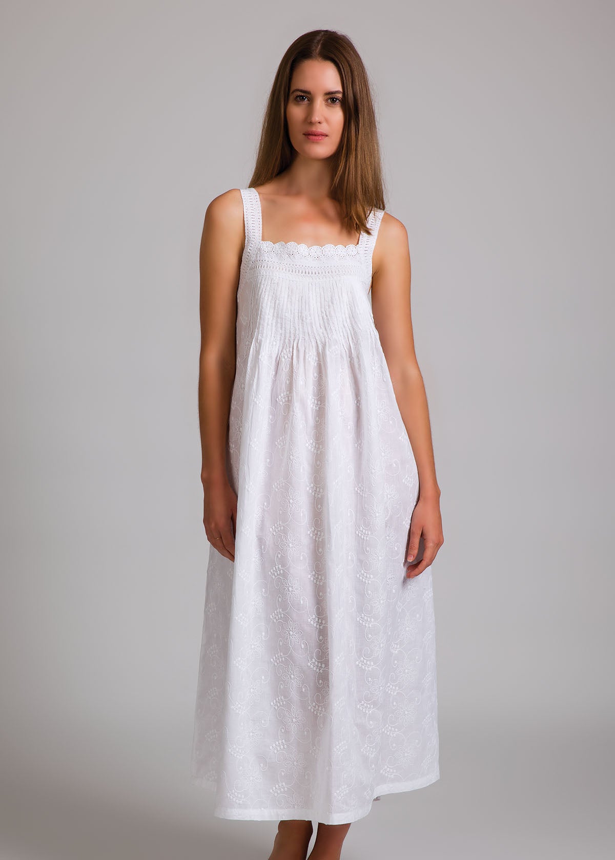 Nightie | Pin Tucked Laced (with Embroidery) MD30