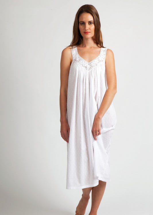 Nightie - V-Neck Laced (Hail Spot) MD-403