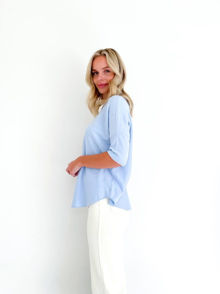 Clara Short Sleeve Jumper - Blue