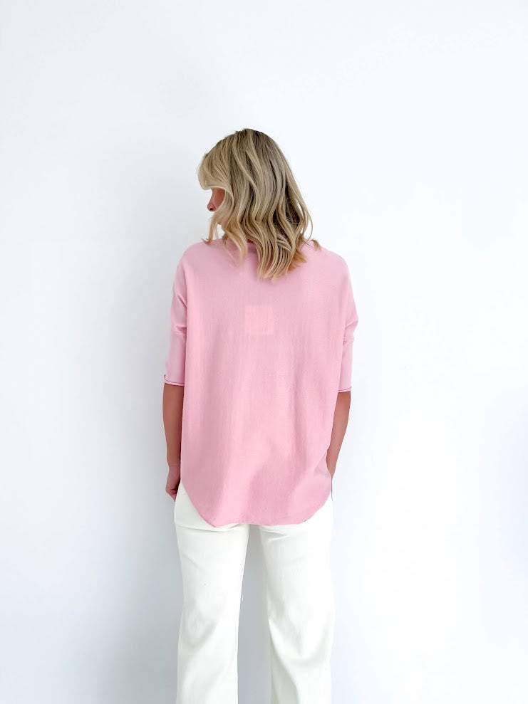 Clara Short Sleeve Jumper - Pink