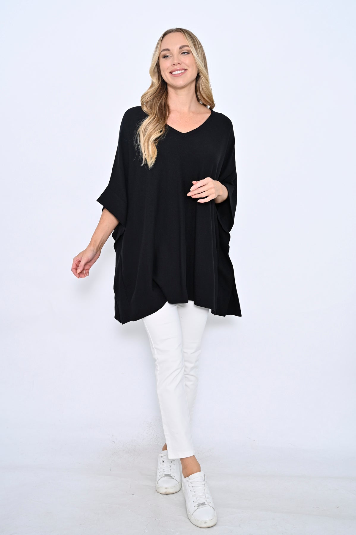 Cassandra Poncho/Jumper - Black