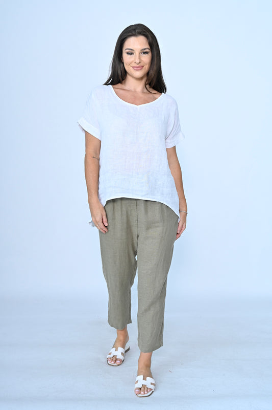 Tina Linen Pants - Khaki