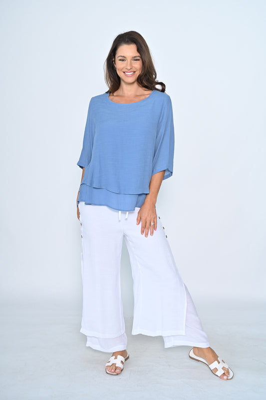 Lilly Cotton Top - Denim