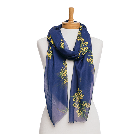 Navy: Golden Wattle Scarf