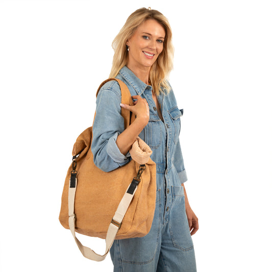 Oversized Juco Tote Bag - Tan