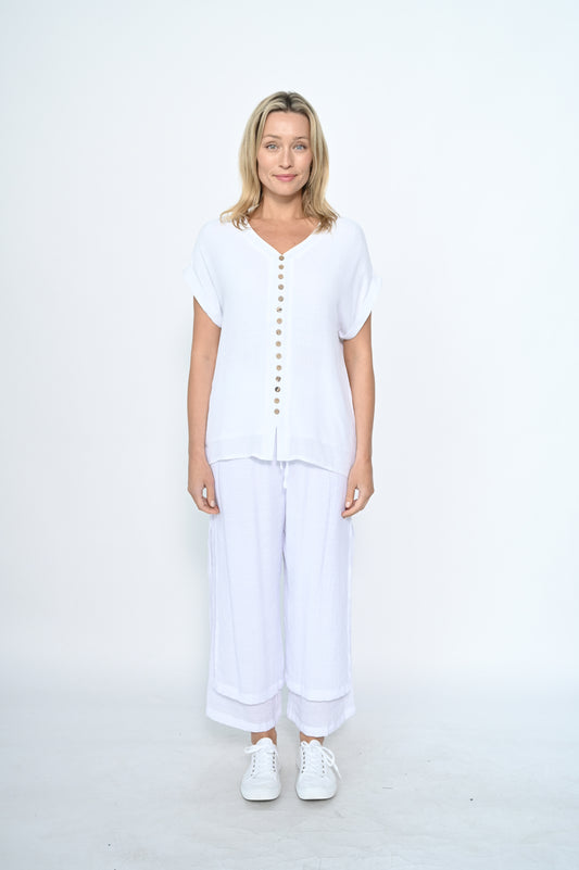 Pippa Cotton Beach Pants - White