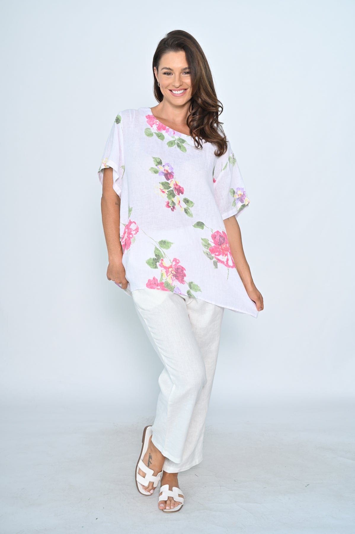 Rose Linen Top