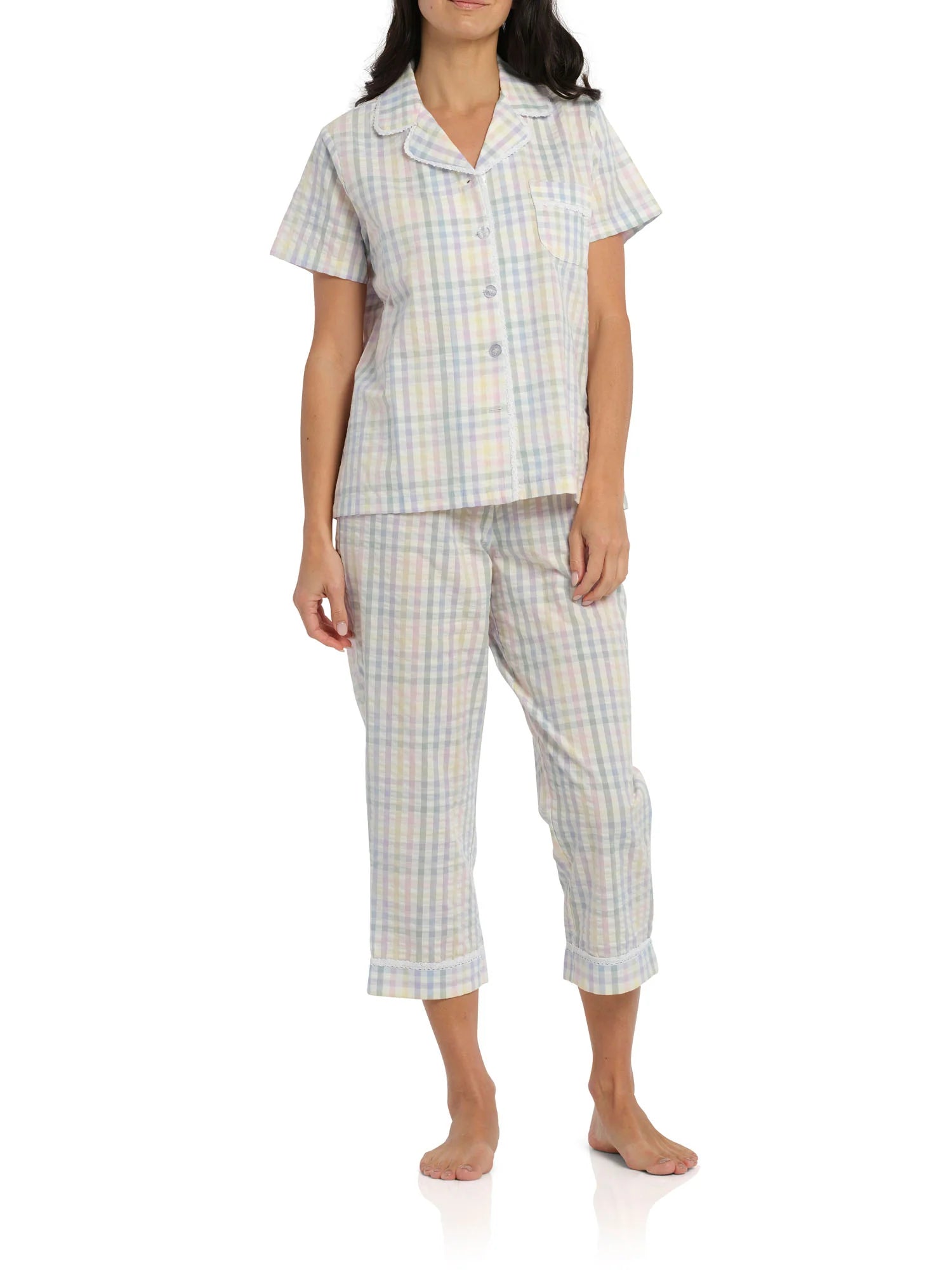 SUMMER PICNIC PYJAMA SET WITH 7/8 PANT.