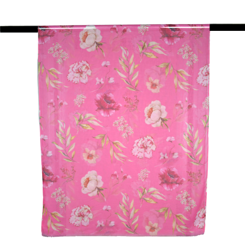 THSS2565: Pink: Watercolour Flowers Scarf