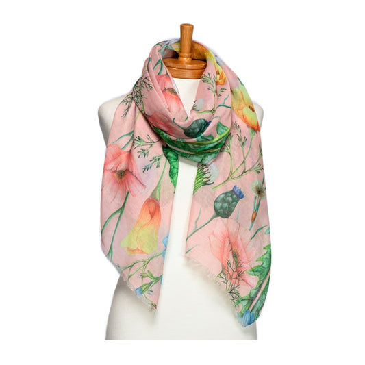 THSS2727: Peach: Dandelions and Wildflowers Scarf