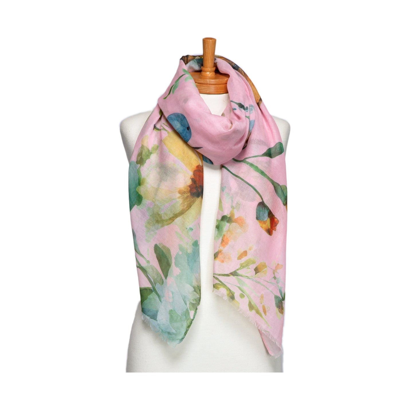 THSS2733: Pink: Butterfly Garden Scarf