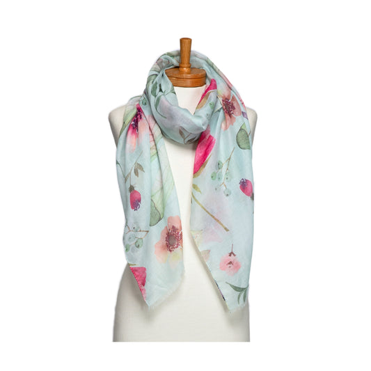 THSS2735: Aqua: Dragonfly Garden Scarf