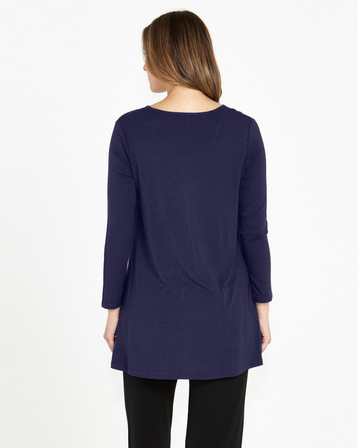 Cairo Tunic Bamboo Top - Navy